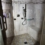 Bench seat in new tile shower